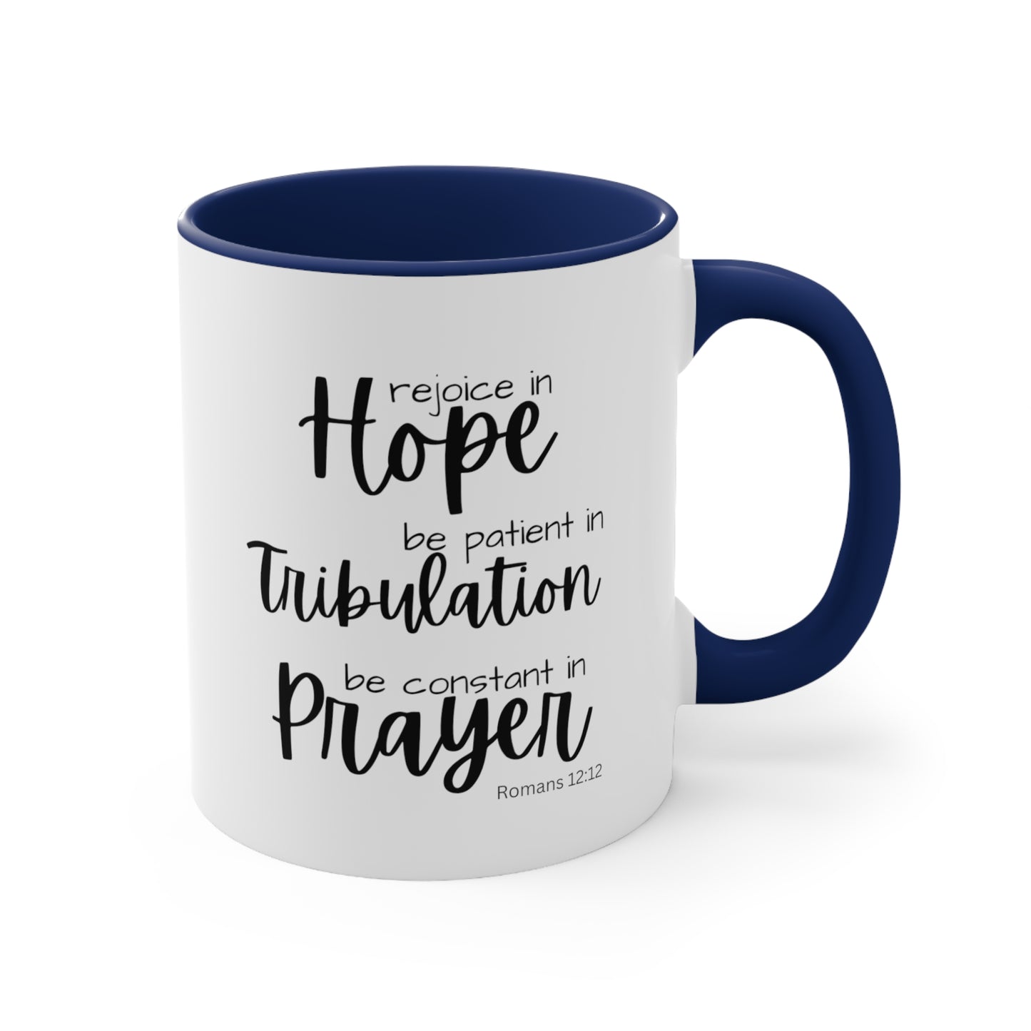 Rejoice In Hope Accent Coffee Mug, 11oz, Christian Gift, Faith Gift, Inspirational Gift
