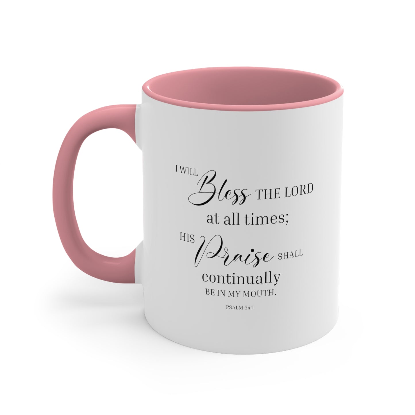Bless The Lord Accent Coffee Mug, 11oz, Christian Gift, Faith Gift, Inspirational Gift