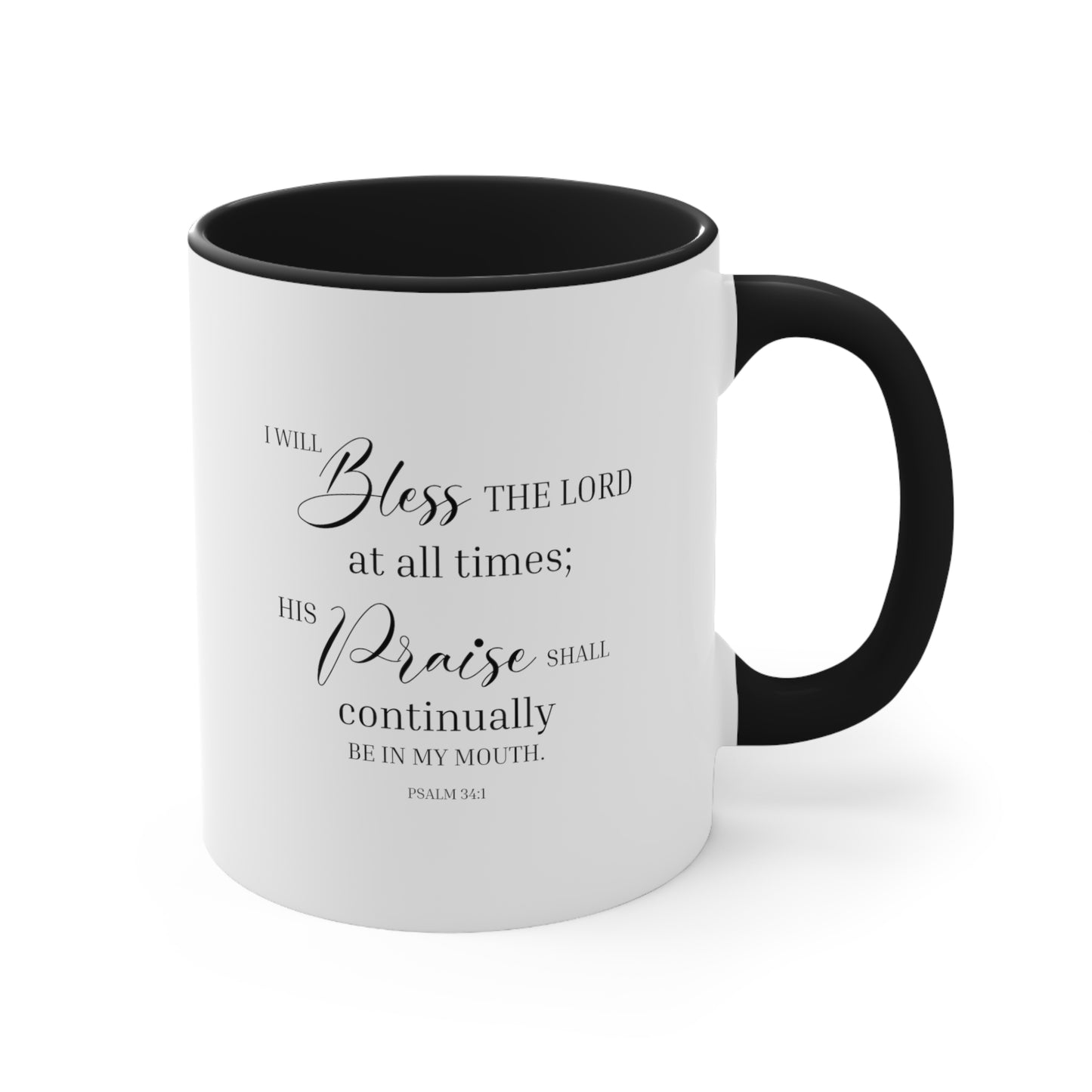 Bless The Lord Accent Coffee Mug, 11oz, Christian Gift, Faith Gift, Inspirational Gift