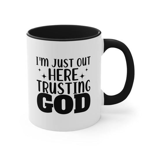 Just Out Here Accent Coffee Mug, 11oz, Christian Gift, Faith Gift, Inspirational Gift