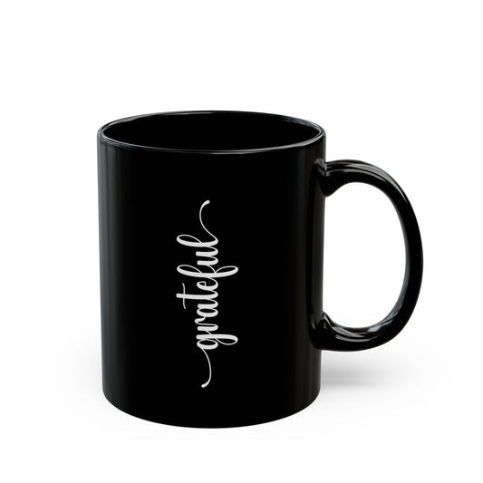 Grateful Black Coffee Mug (11oz, 15oz), Gift for Christians, Faith Gifts