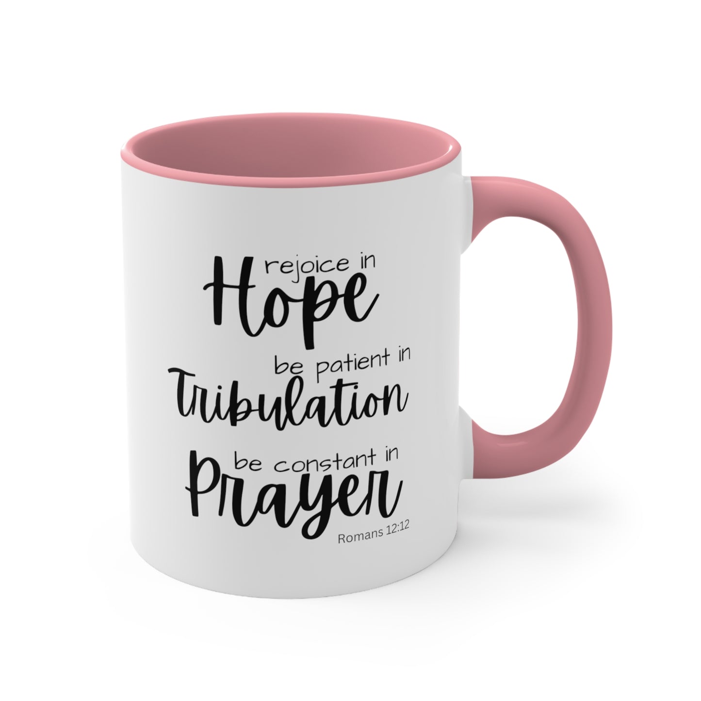 Rejoice In Hope Accent Coffee Mug, 11oz, Christian Gift, Faith Gift, Inspirational Gift