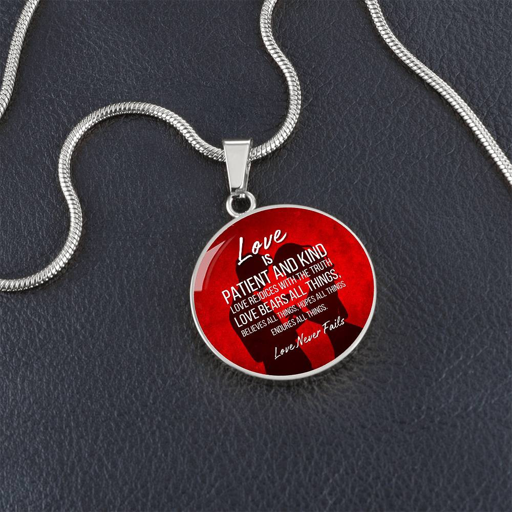 Personalized Love Is Pendant Necklace, With Optional Customizable Engraving, The Perfect Wedding, Birthday or Anniversary Gift For Wife, Girlfriend, or Wedding Gift, Christian Gift, Faith Gift