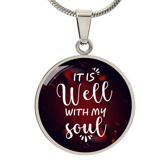 Personalized It Is Well Circle Pendant Necklace, With Optional Customizable Engraving, The Perfect Wedding, Birthday, or Anniversary Gift For Wife, Girlfriend, Christian Gift, Faith Gift