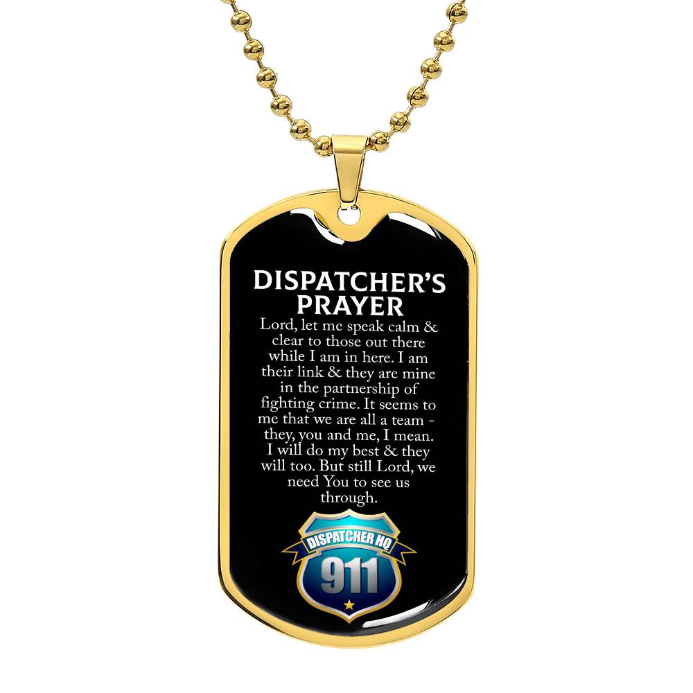 Personalized Dispatcher's Prayer Dog Tag Necklace, With Optional Customizable Engraving, The Perfect Gift For The Dispatcher in Your Life, Gift For Husband, Boyfriend, Christian Gift, Faith Gift
