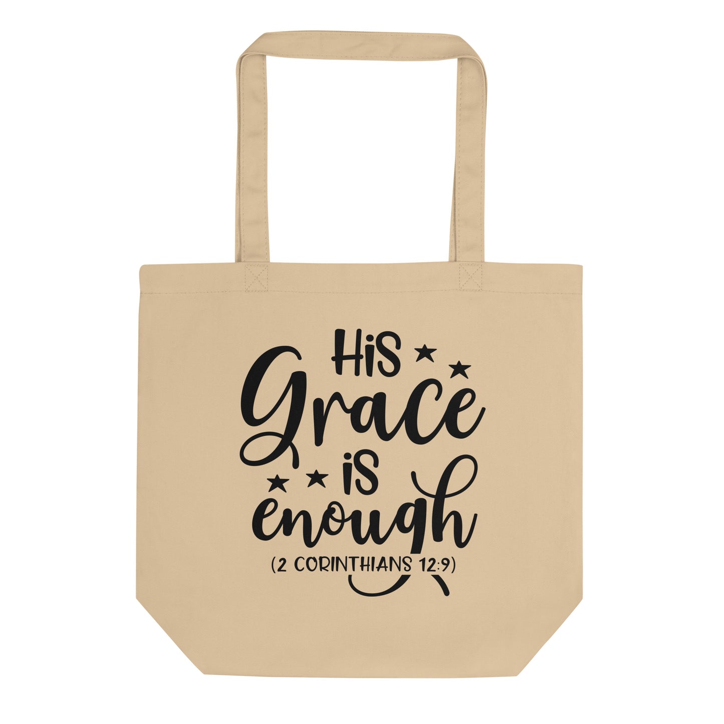 His Grace is Enough Faith Gift, Eco Tote Bag, Christian Gift, Faith Gift