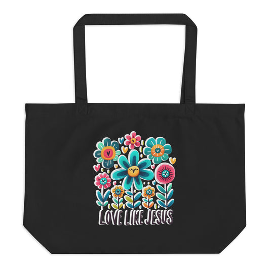 Love Like Jesus Large organic tote bag