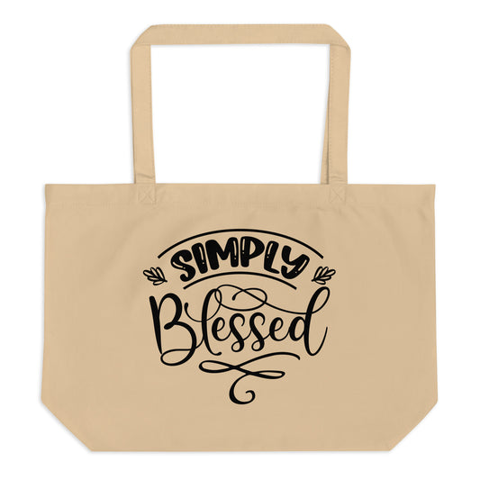 Simply Blesses Large organic tote bag, Christian Gift, Faith Gift