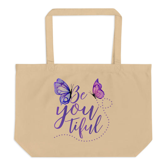 BeYouTiful Large organic tote bag